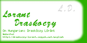 lorant draskoczy business card